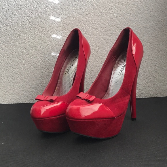 Red suede Stiletto high heels - Picture 1 of 5